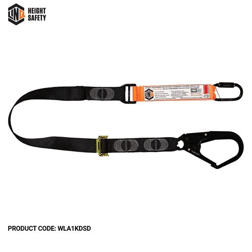 Elite Single Leg Shock Absorbing 2M Adjustable Lanyard With Hardware Kd & Sd
