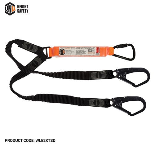 Elite Double Leg Elasticated Lanyard With Hardware Kt & Sd X2