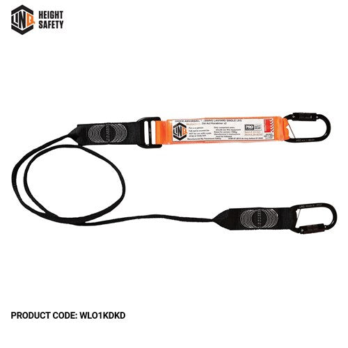 Elite Single Leg Shock Absorbing Webbing Lanyard With Hardware Kd X2