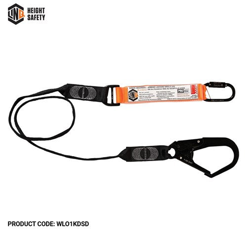 Elite Single Leg Shock Absorbing Webbing Lanyard With Hardware Kd & Sd