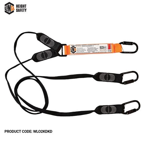 Elite Double Leg Shock Absorbing Webbing Lanyard With Hardware Kd X3