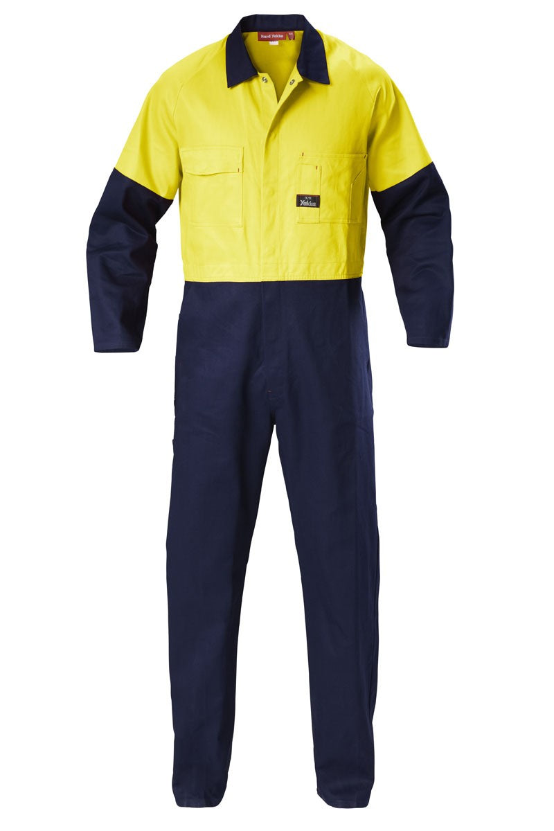 Hard Yakka Foundations Hi-Visibility Two Tone Cotton Drill Coverall