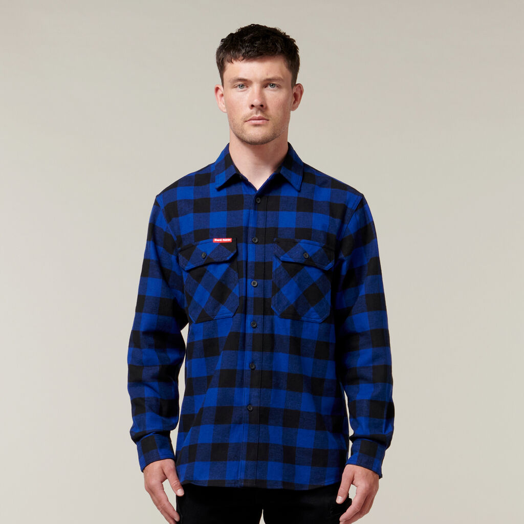 Hard Yakka Foundations Check Flannel Long Sleeve Shirt
