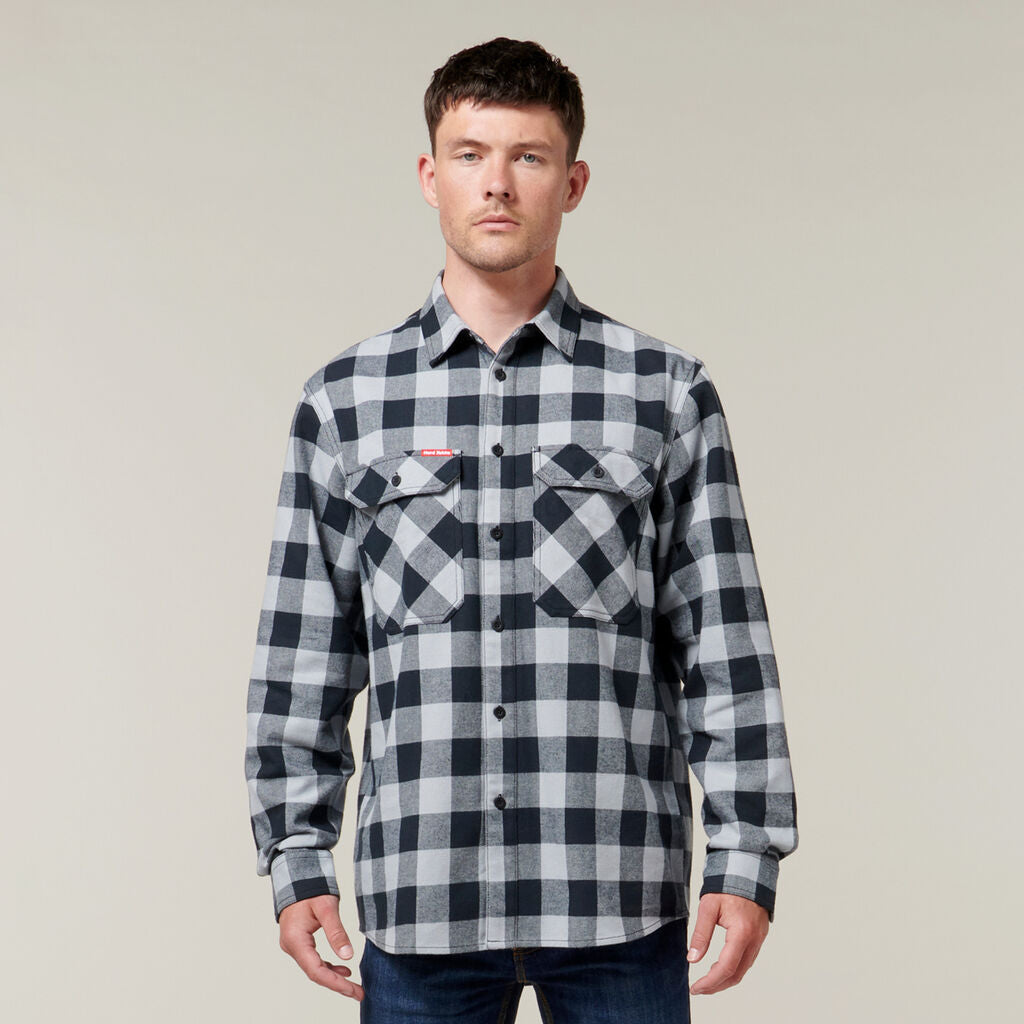 Hard Yakka Foundations Check Flannel Long Sleeve Shirt