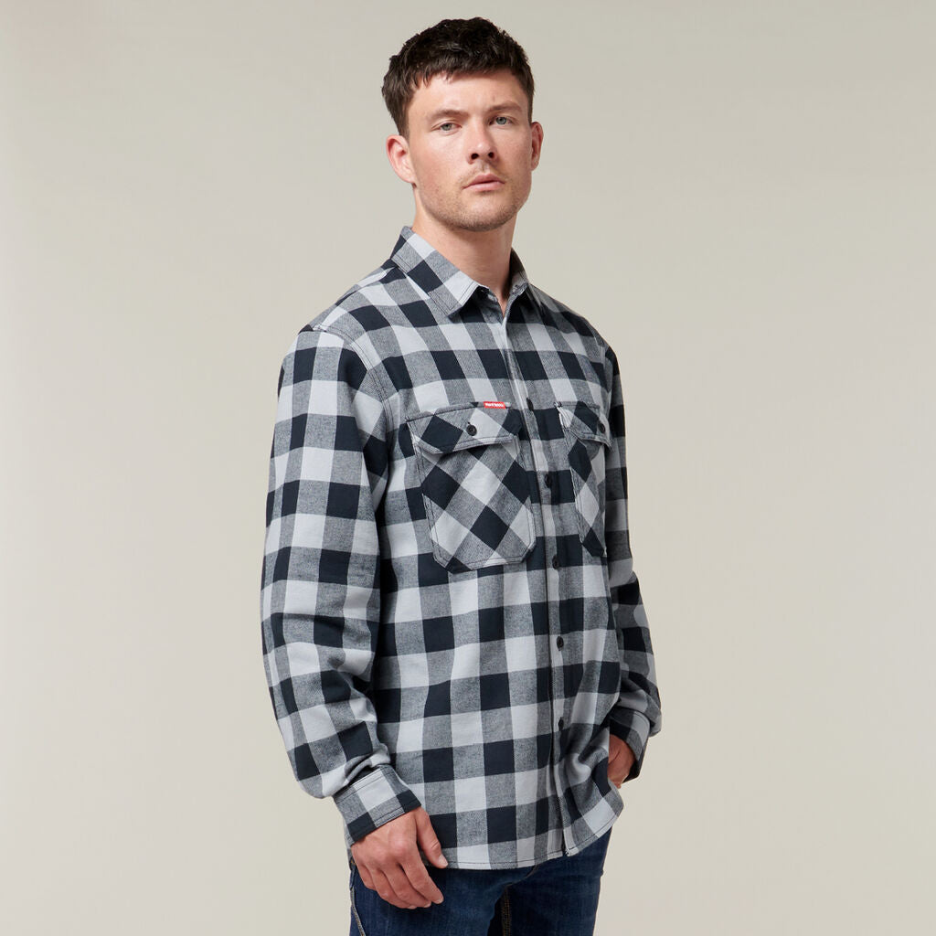 Hard Yakka Foundations Check Flannel Long Sleeve Shirt