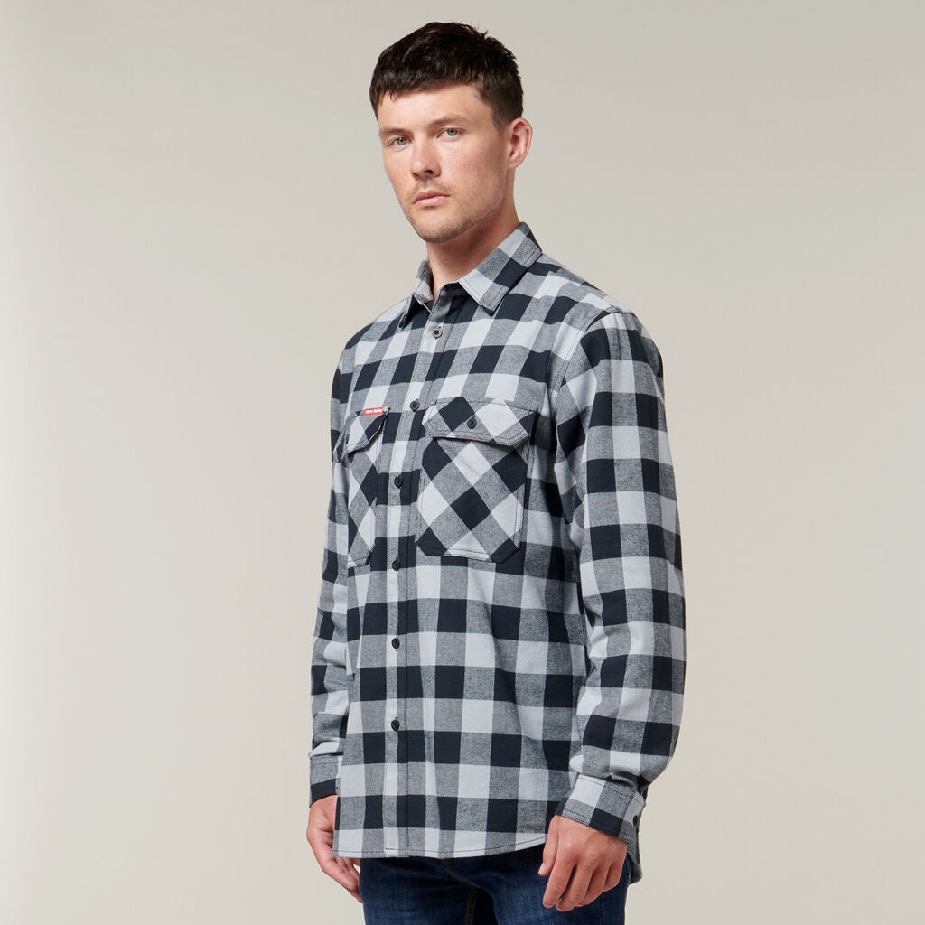 Hard Yakka Foundations Check Flannel Long Sleeve Shirt
