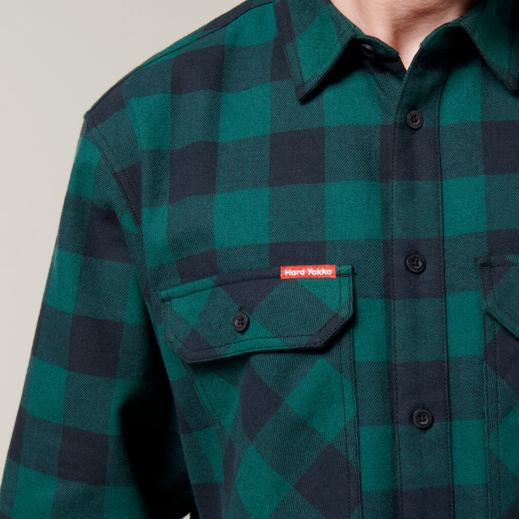 Hard Yakka Foundations Check Flannel Long Sleeve Shirt