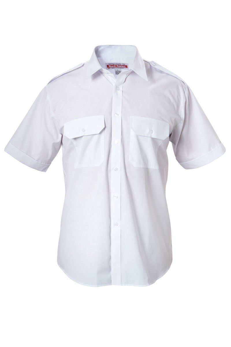 Hard Yakka Foundations Poly Cotton Permanent Press Short Sleeve Shirt With Epaulettes