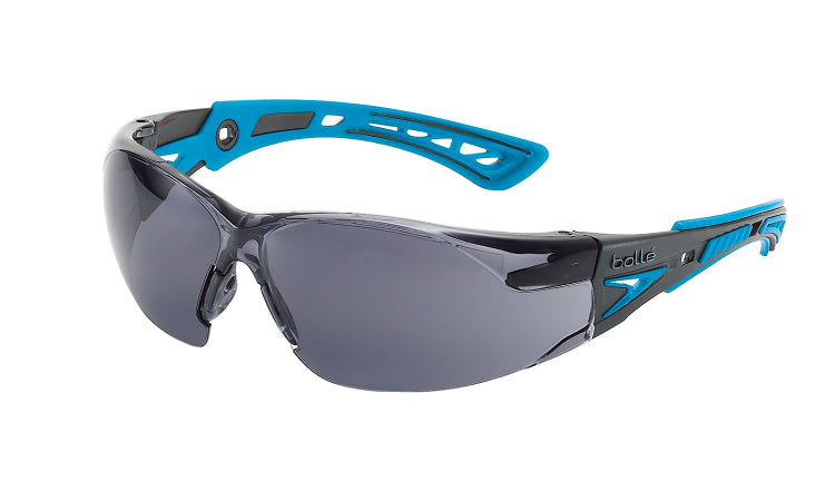 RUSH+ SMALL Black / Blue Temples PLATINUM AS/AF Smoke Lens