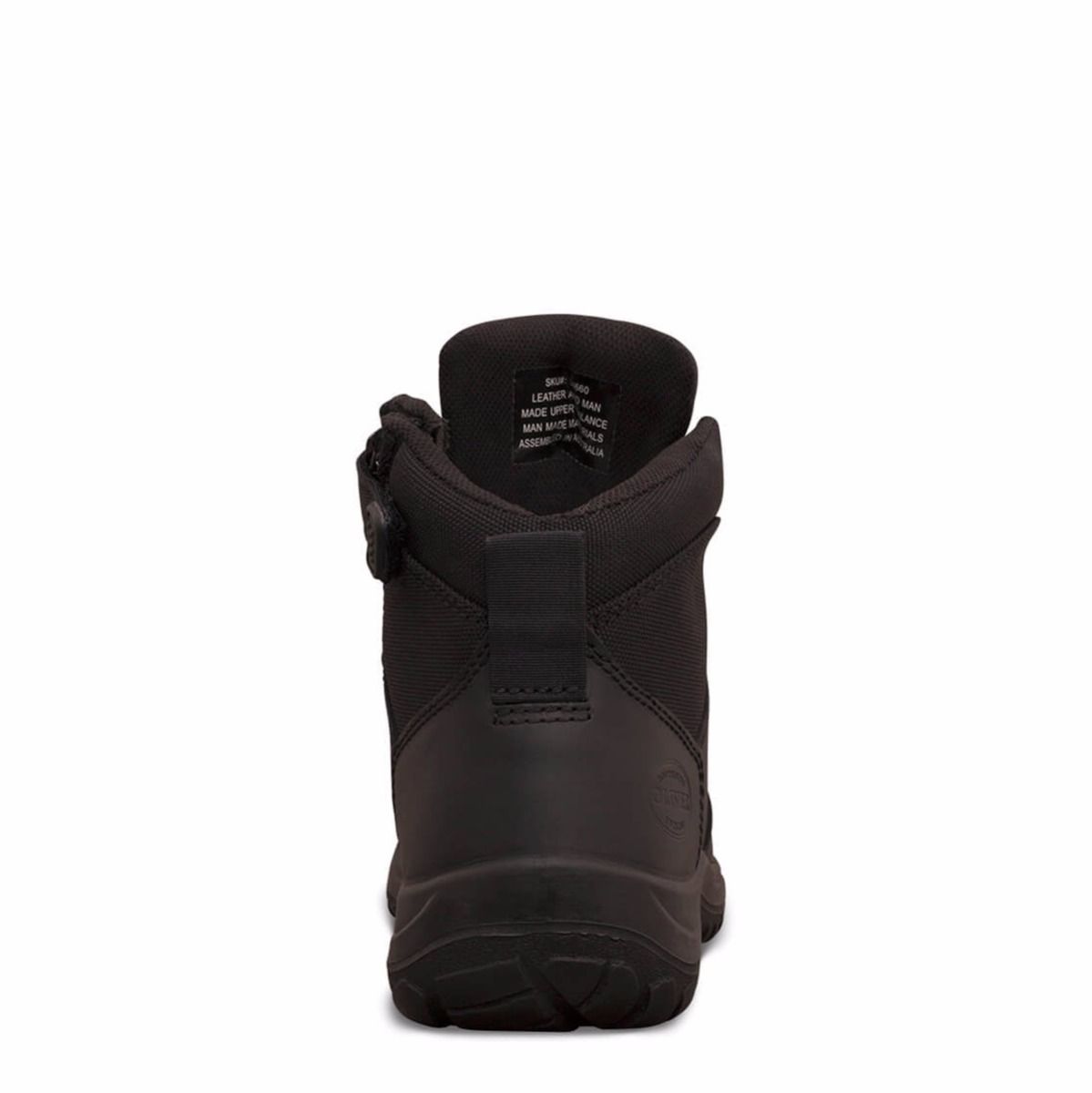 Lace Up Zip Side Ankle Boot - Black