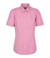 Womens Gingham Shirt Short Slv