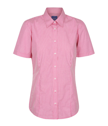 Womens Gingham Shirt Short Slv