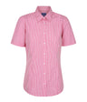 Womens Gingham Shirt Short Slv