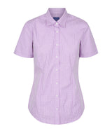 Womens Gingham Shirt Short Slv