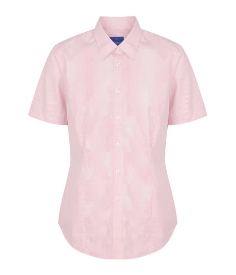 Womens Gingham Shirt Short Slv