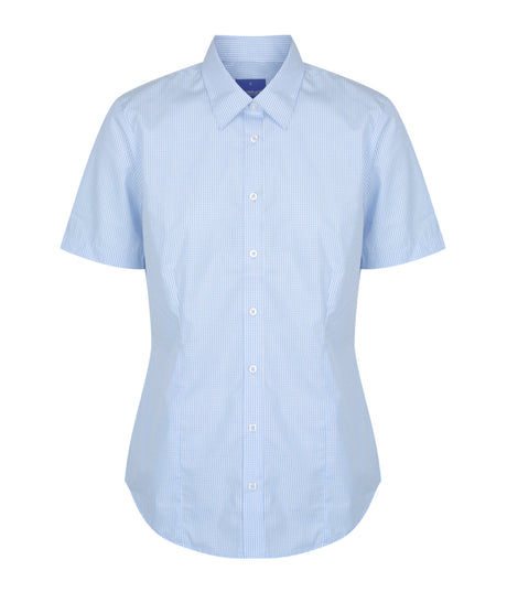 Womens Gingham Shirt Short Slv