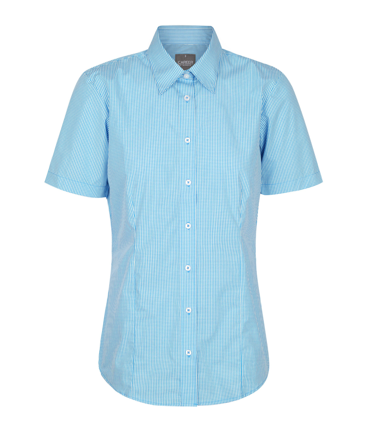 Womens Gingham Shirt Short Slv
