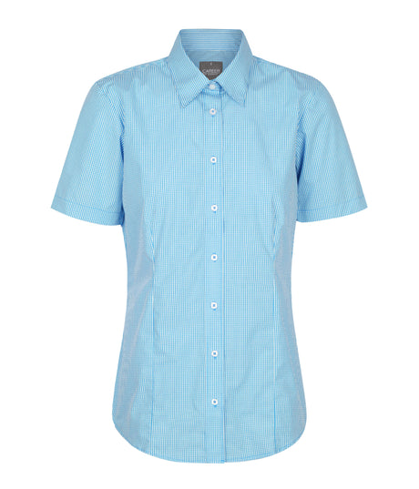Womens Gingham Shirt Short Slv