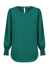 Luxe Twill Shirred Cuff Top