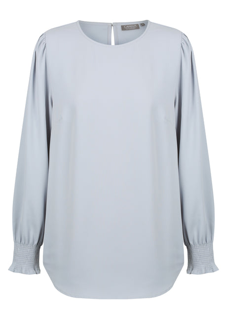 Luxe Twill Shirred Cuff Top