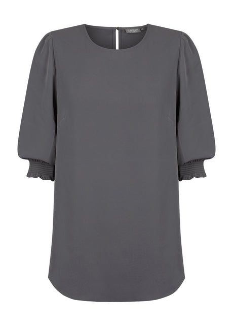Luxe Twill Shirred Cuff Top