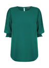 Luxe Twill Shirred Cuff Top
