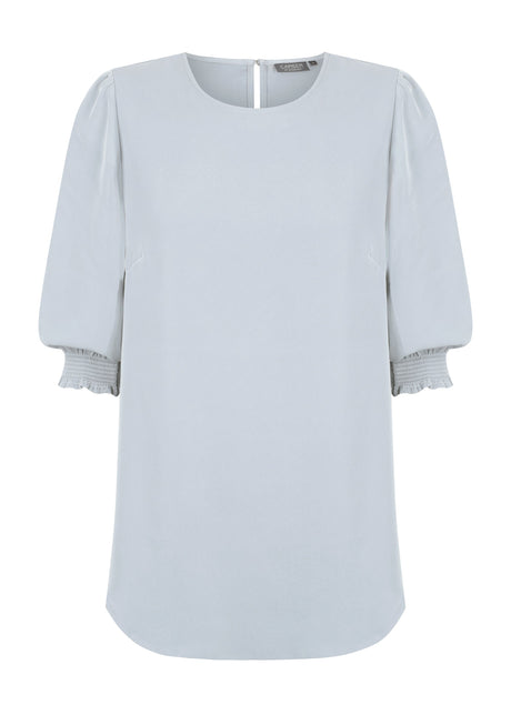 Luxe Twill Shirred Cuff Top