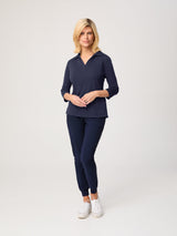 3/4 Sleeve Ella ¾ Slv Detail Polo Top w/side Splits