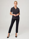 Short Sleeve Ella S/Slv Detail Polo Top w/side Splits