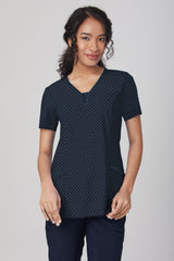 Short Sleeve Heart Print Stretch Tunic