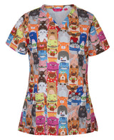 JB's Ladies Scrub Top Printed