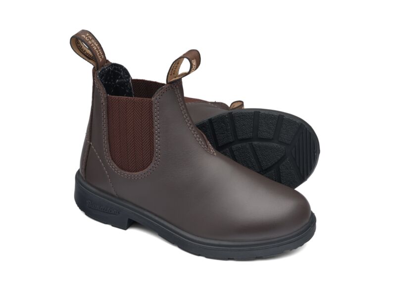 Child'S Brown Premium Leather Elastic Side Boot