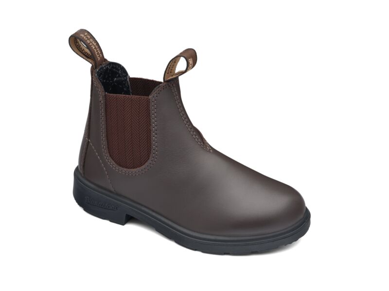 Child'S Brown Premium Leather Elastic Side Boot