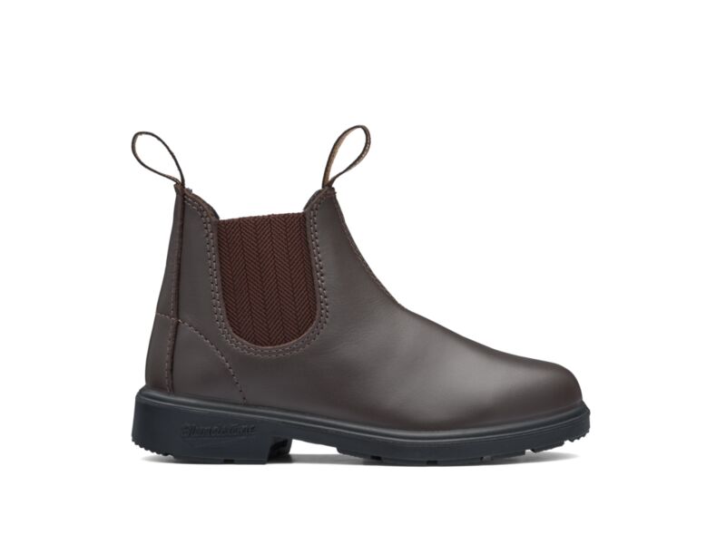 Child'S Brown Premium Leather Elastic Side Boot