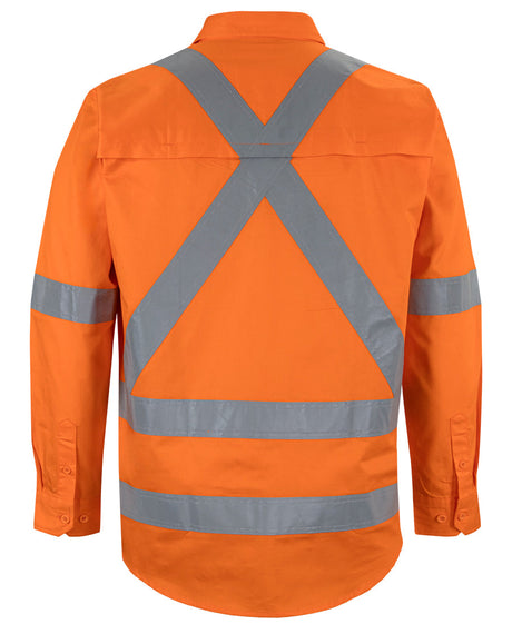 JB's Hi Vis Day & Night L/S 150G Cross Back Tape Shirt
