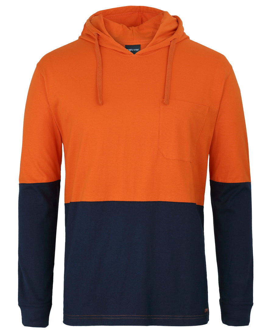 JB's Hi Vis L/S Cotton Tee With Hood