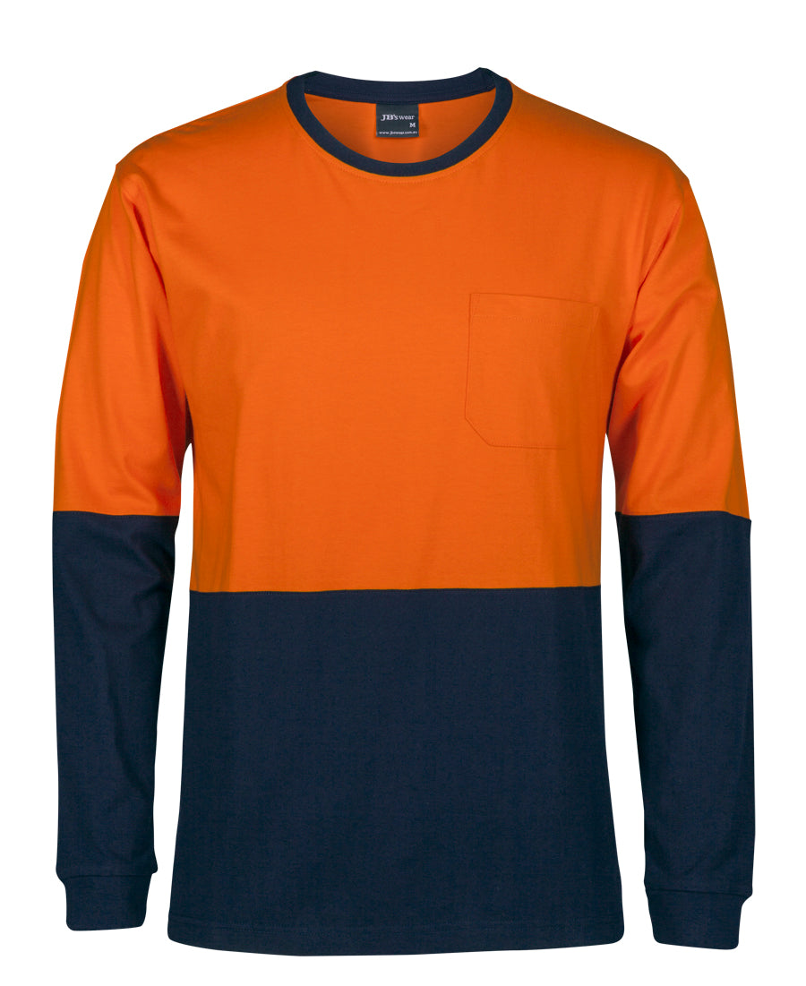 JB's Hi Vis L/S Crew Neck Cotton T-Shirt