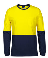 JB's Hi Vis L/S Crew Neck Cotton T-Shirt