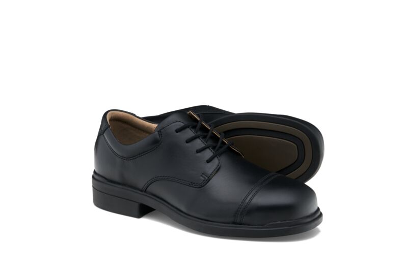 Classic Black Leather Lace Up Dress Safety Shoe