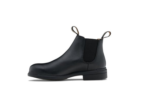 Classic Black Leather Elastic Sided Dress Safety Boot
