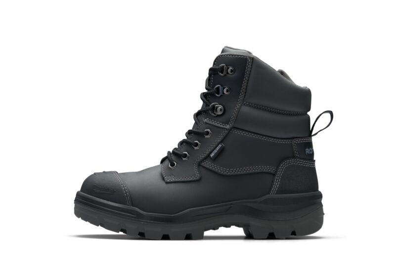 Rotoflex Black Water-Resistant Platinum Leather 150Mm Zip Sided Safety Boot