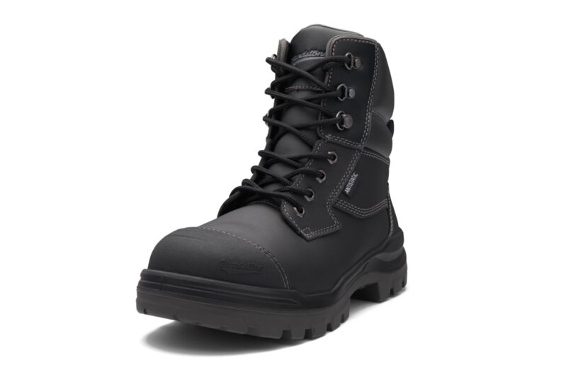 Rotoflex Black Water-Resistant Platinum Leather 150Mm Zip Sided Safety Boot