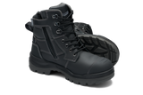 Rotoflex Black Water-Resistant Platinum Leather 150Mm Zip Sided Safety Boot