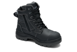 Rotoflex Black Water-Resistant Platinum Leather 150Mm Zip Sided Safety Boot
