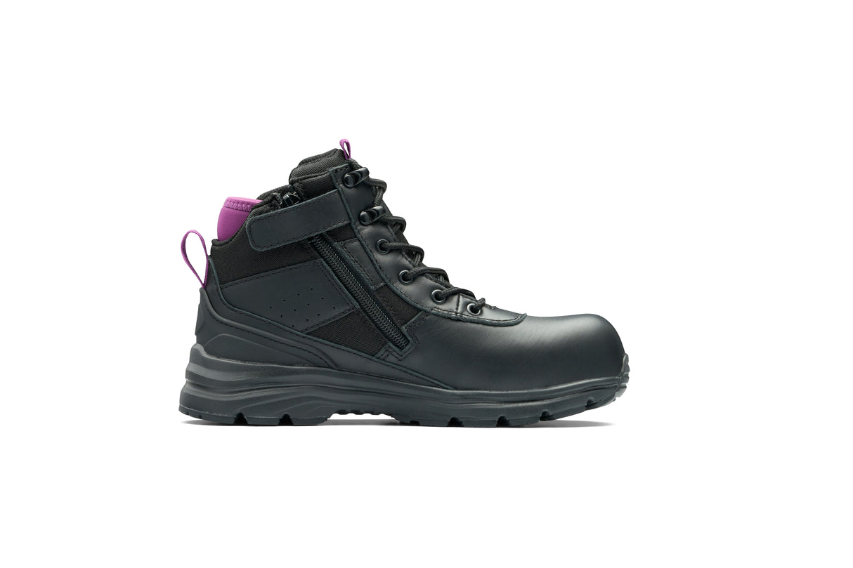Women'S Black Water Resistant Leather Anti-Static Safety Hiker
