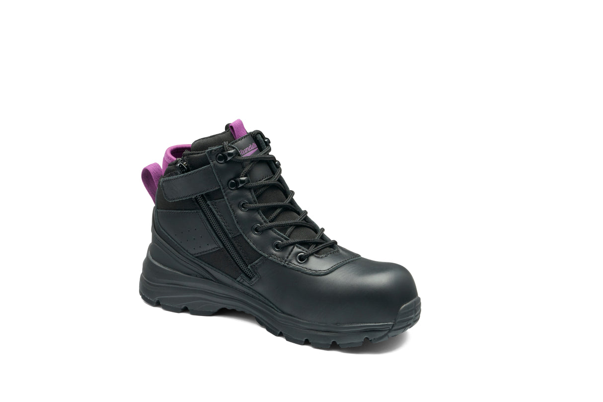 Women'S Black Water Resistant Leather Anti-Static Safety Hiker