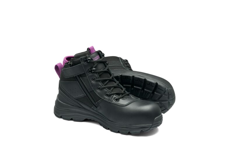Women'S Black Water Resistant Leather Anti-Static Safety Hiker