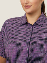 Pixel Print Short Sleeve Action Back Shirt