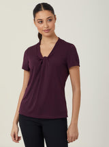 NNT Matt Jersey Twist Neck Short Sleeve Top