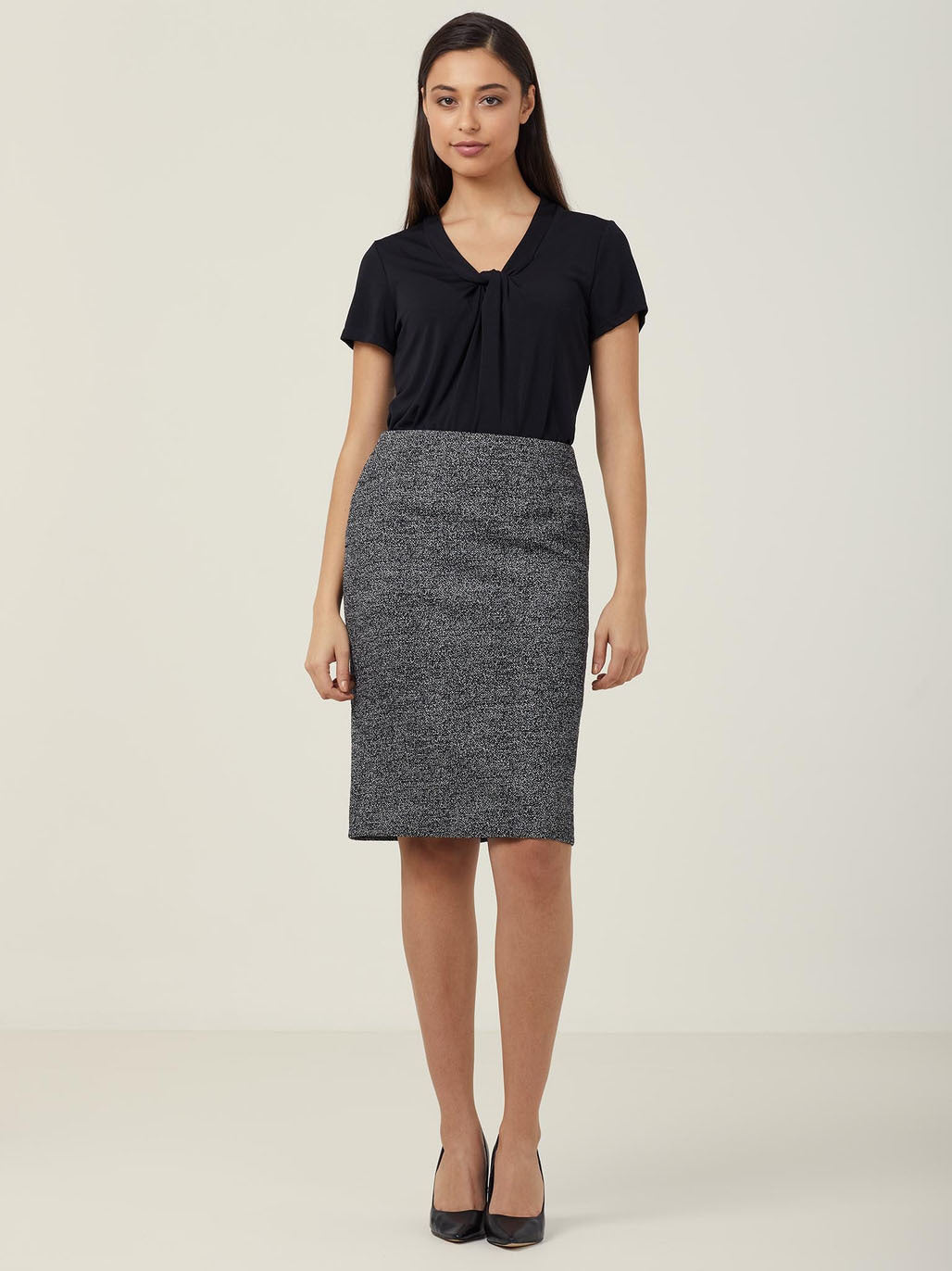 NNT Matt Jersey Twist Neck Short Sleeve Top
